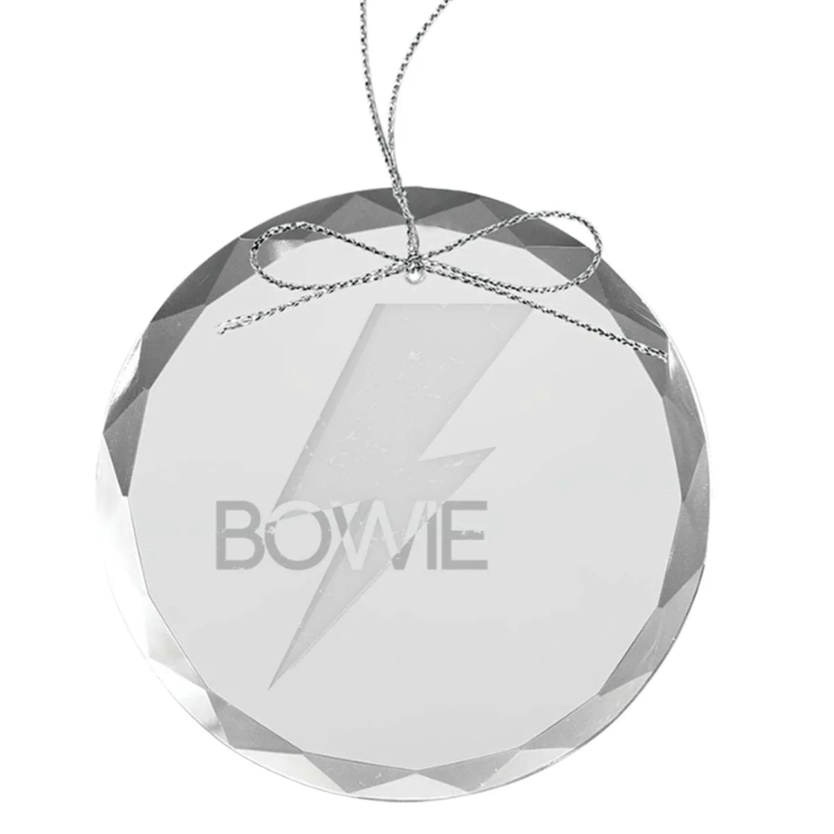 Bold Round Laser-Etched Glass Ornament