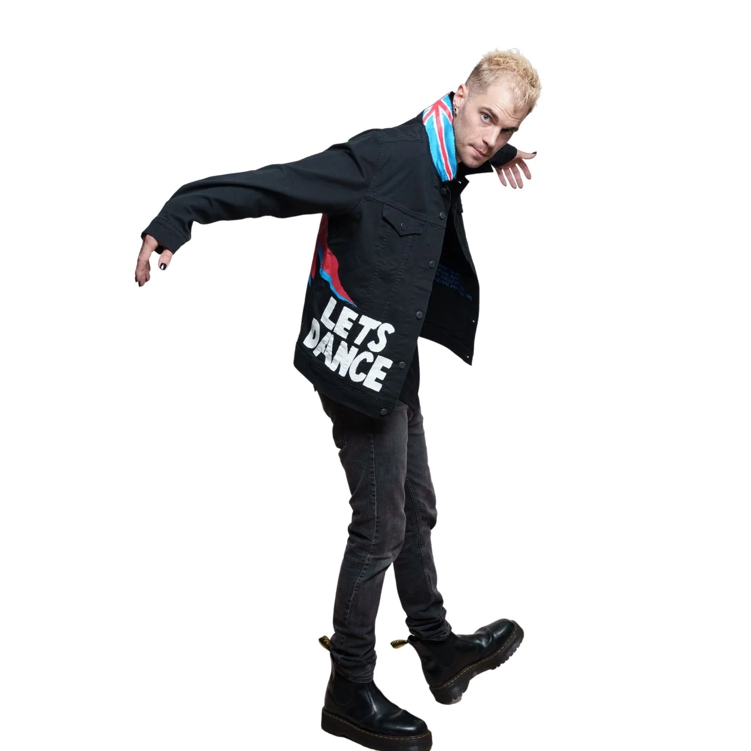 Bowie Hand Painted Men's Denim Jacket - Image 3
