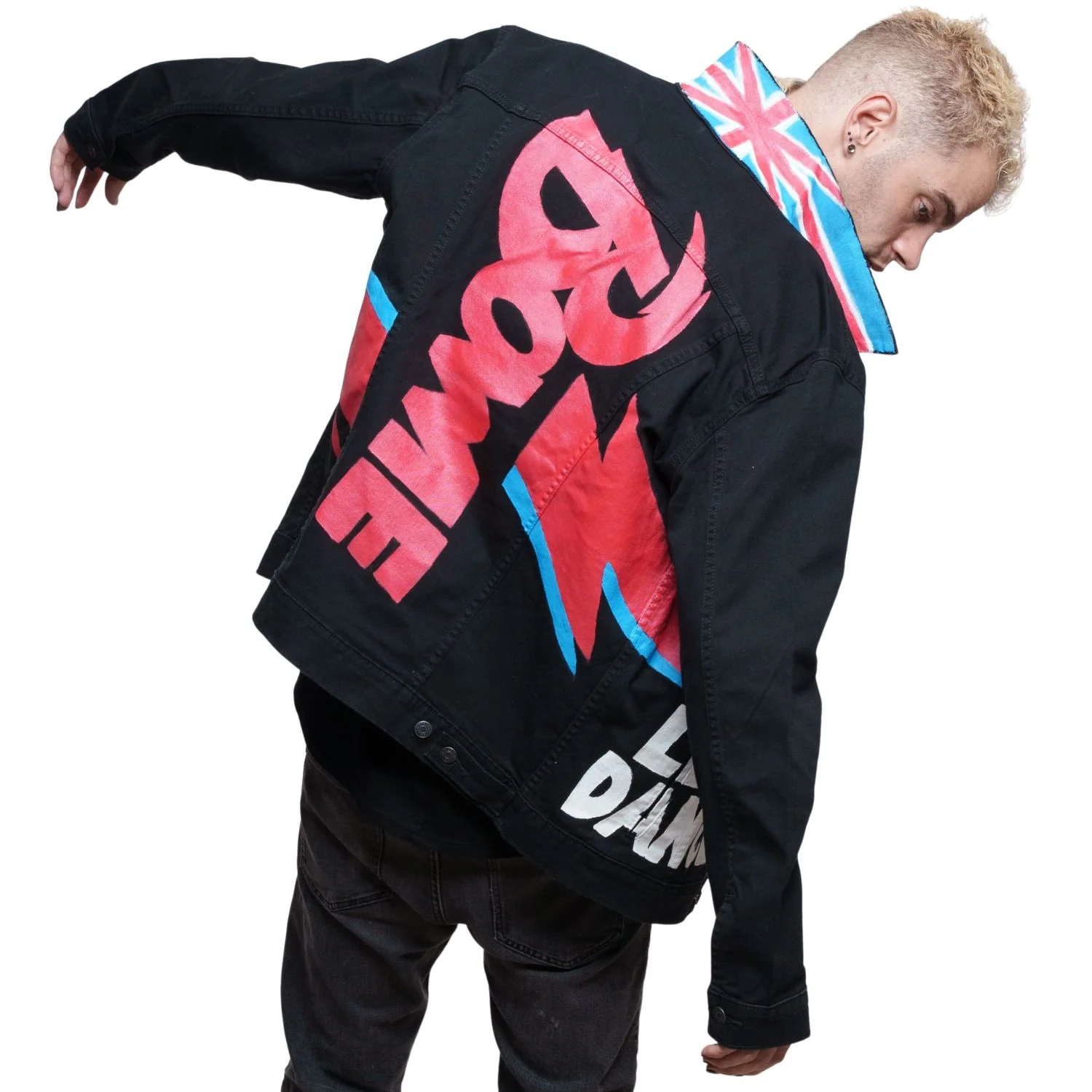 Bowie Hand Painted Men's Denim Jacket - Image 5