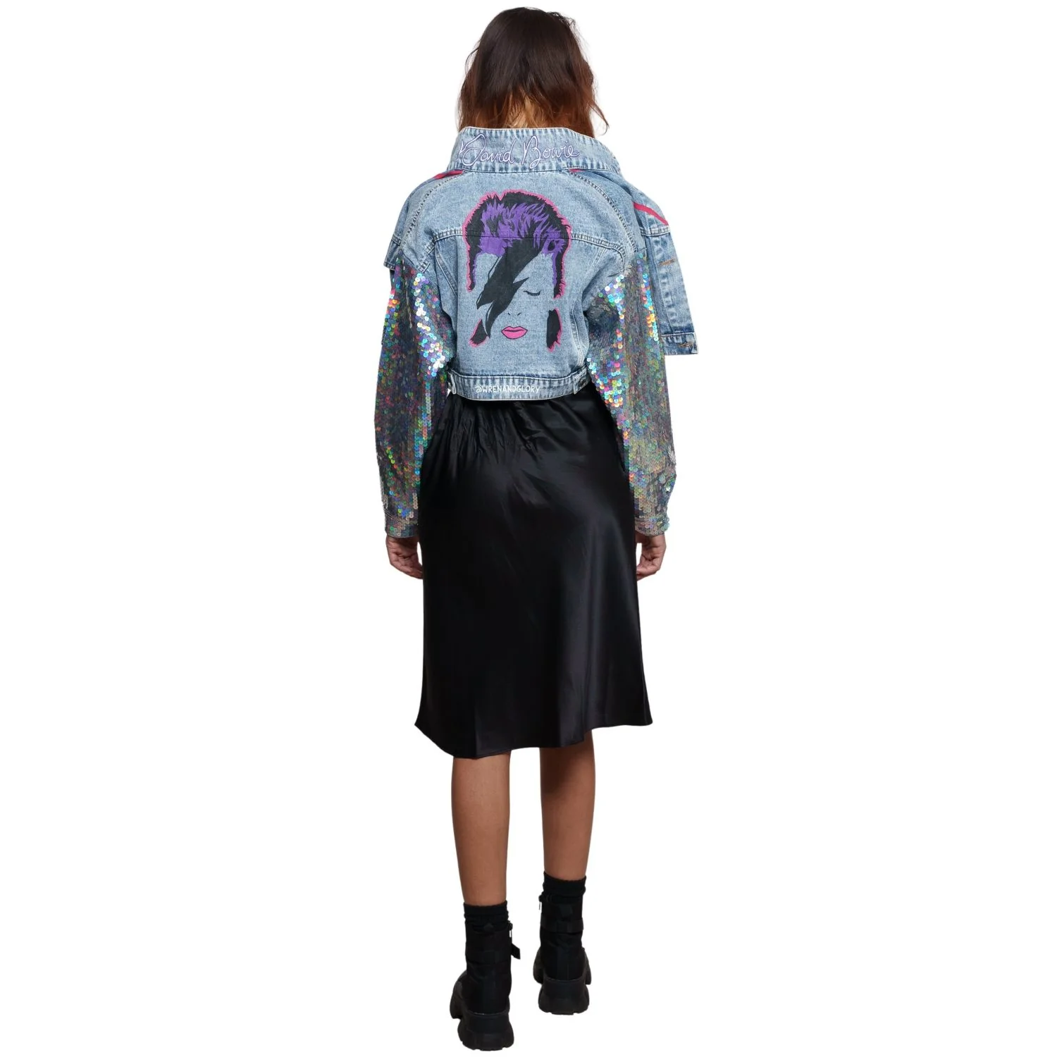 Bowie Hand Painted Women's Denim Jacket - Image 2