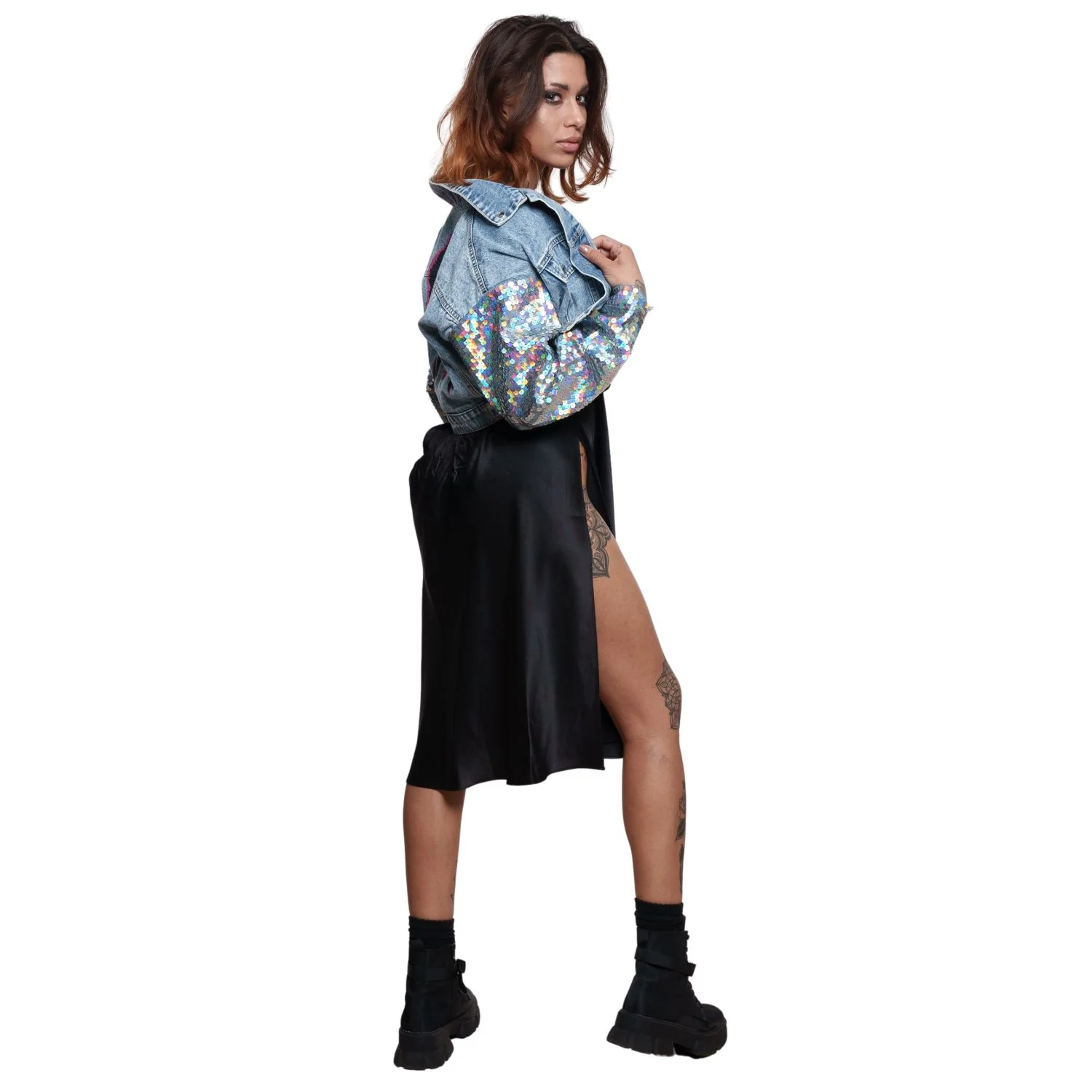 Bowie Hand Painted Women's Denim Jacket - Image 3