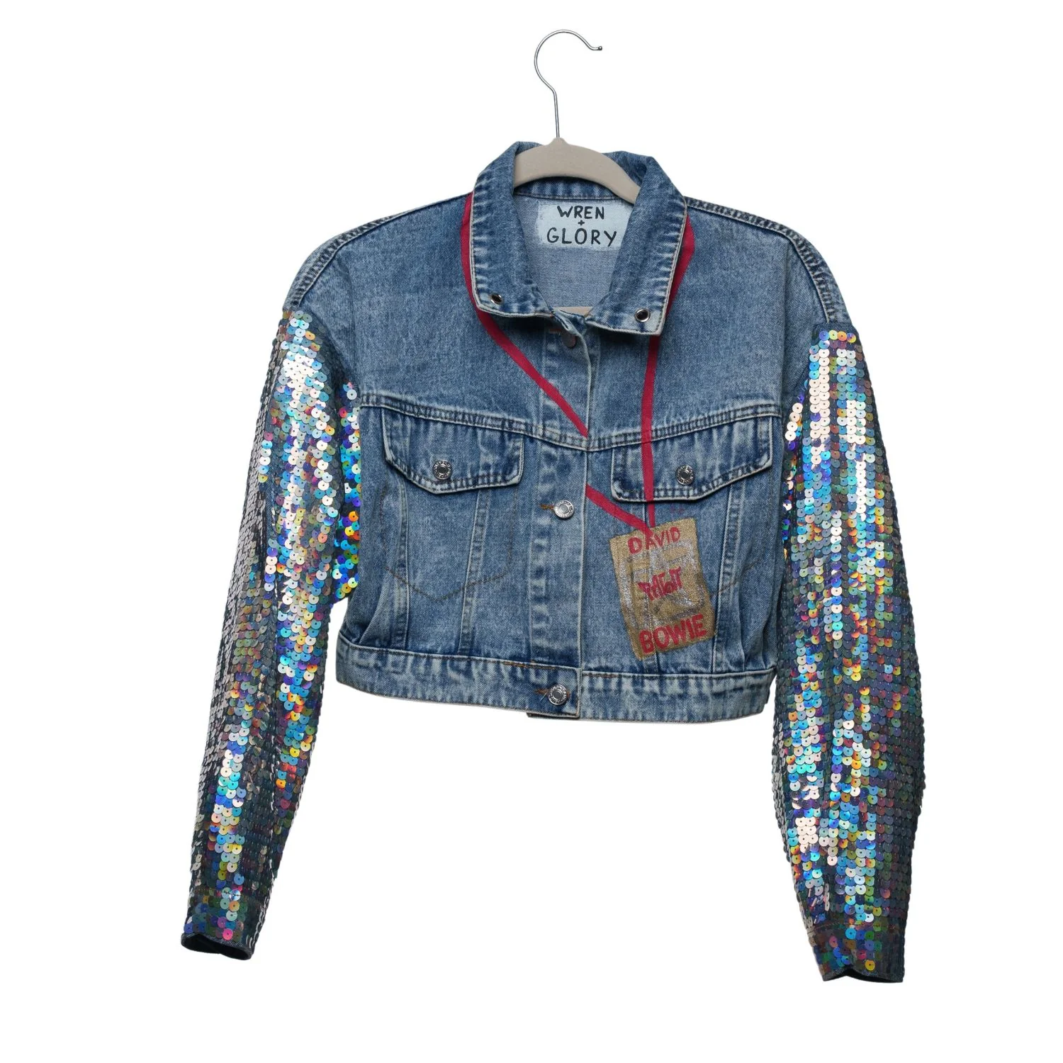 Bowie Hand Painted Women's Denim Jacket - Image 6