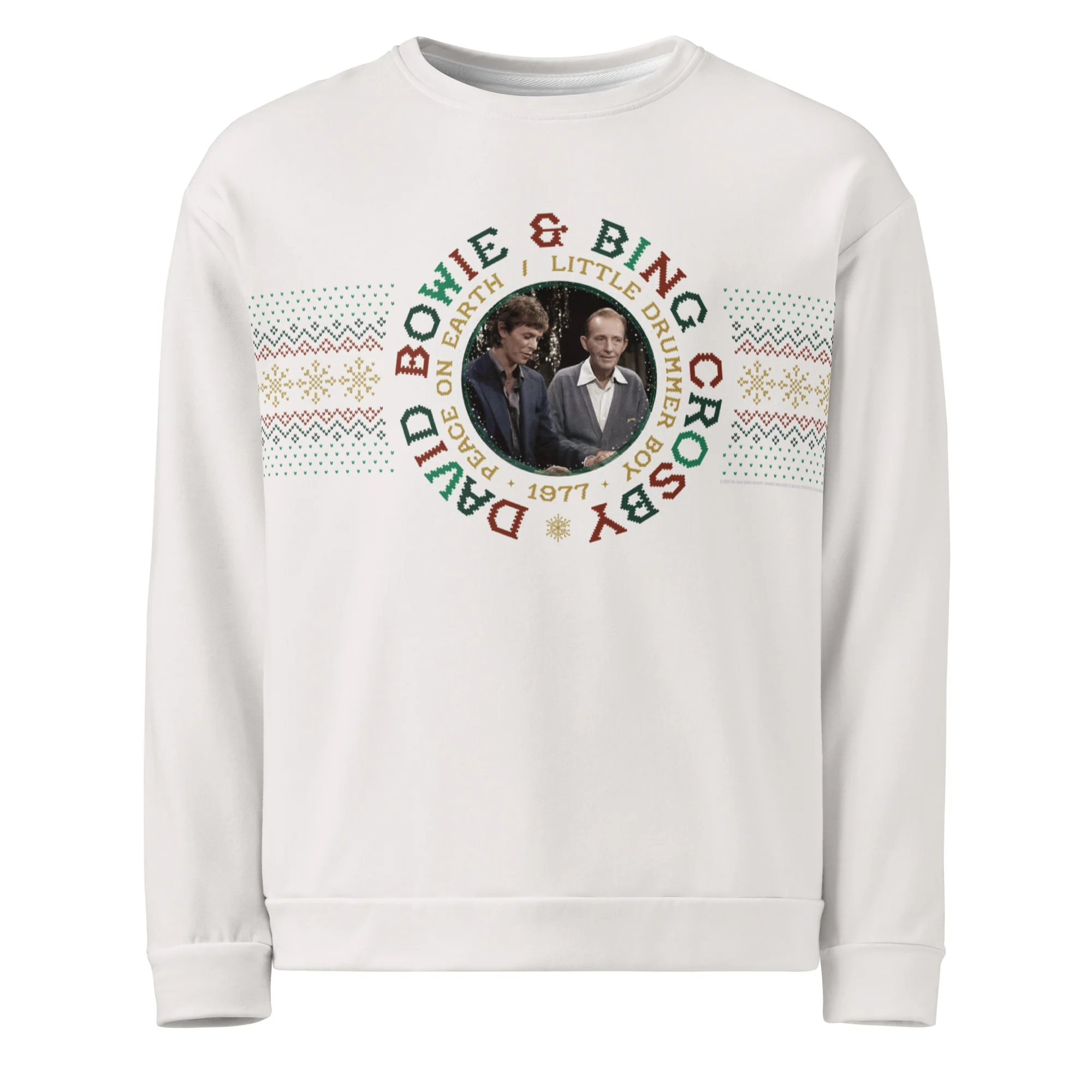 David Bowie & Bing Crosby White Holiday Sweatshirt