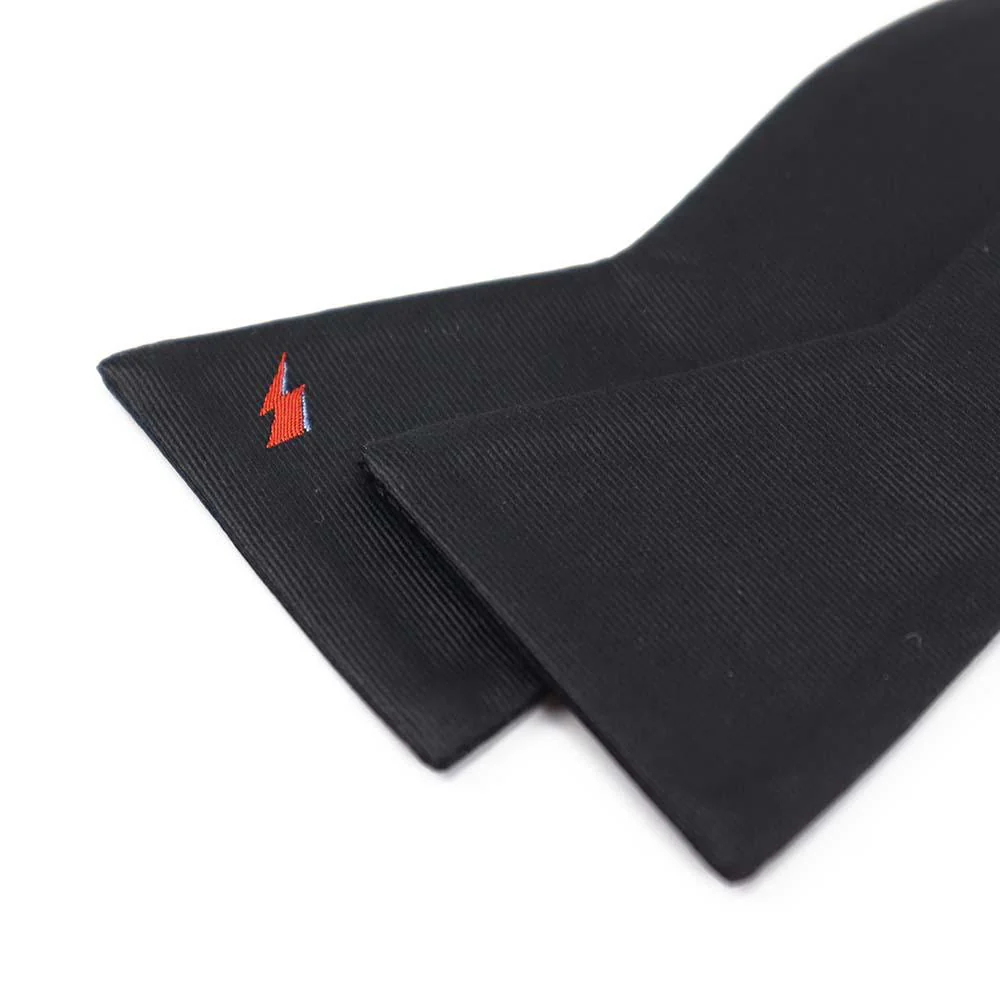 David Bowie Black Bolt Bow Tie (Self-tied) - Image 3