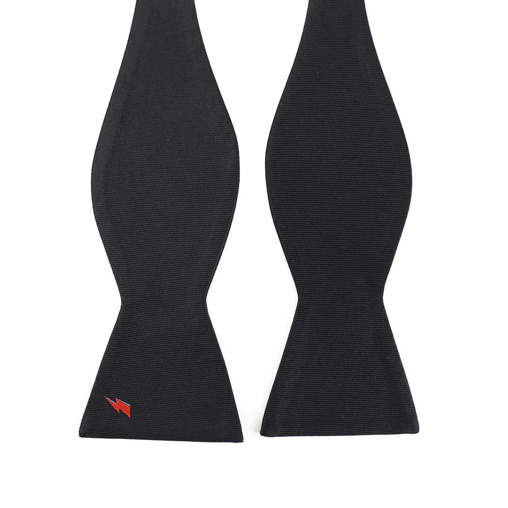 David Bowie Black Bolt Bow Tie (Self-tied) - Image 4