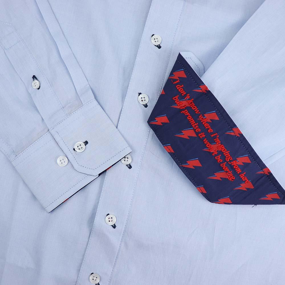 David Bowie Light Blue Aladdin Sane Shirt - Image 3
