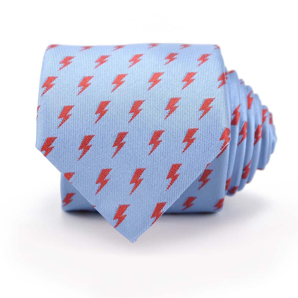 David Bowie Light Blue All Over Bolt Tie