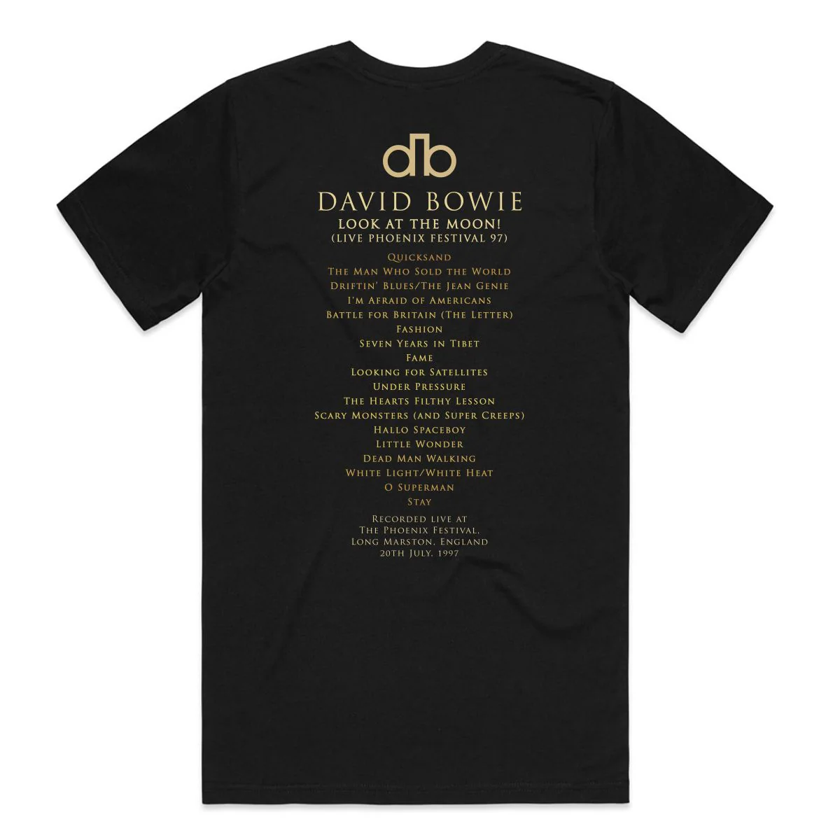 David Bowie Phoenix Festival '97 Black T-shirt - Image 2