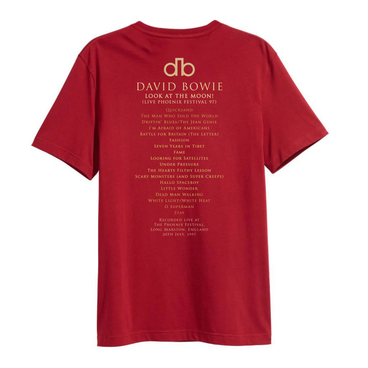 David Bowie Phoenix Festival '97 Cardinal T-shirt - Image 2