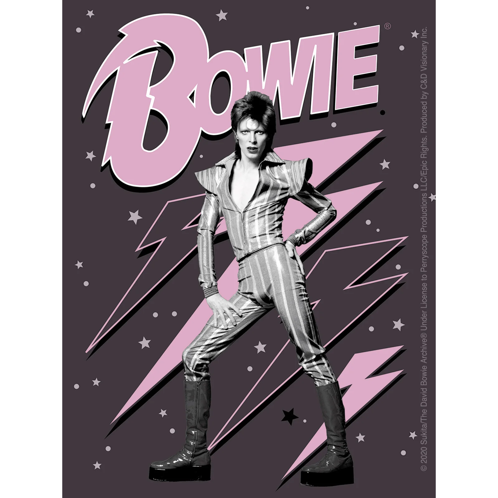David Bowie Pink Bolts 3.75"x5" Sticker