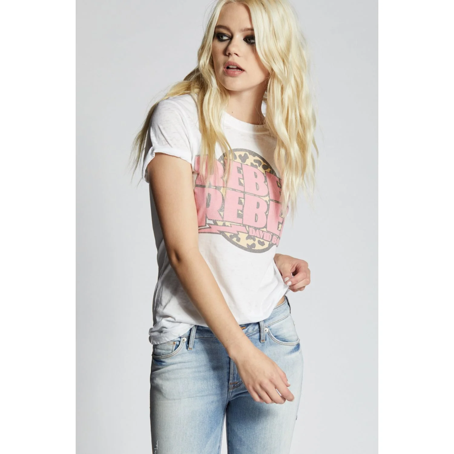David Bowie Rebel Rebel Leopard Faded Tee - Image 2