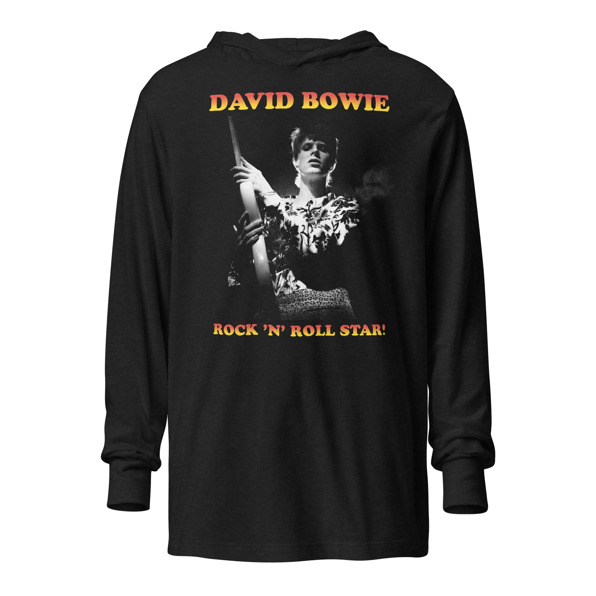 David Bowie Rock n' Roll Star Hooded Long Sleeve T-Shirt
