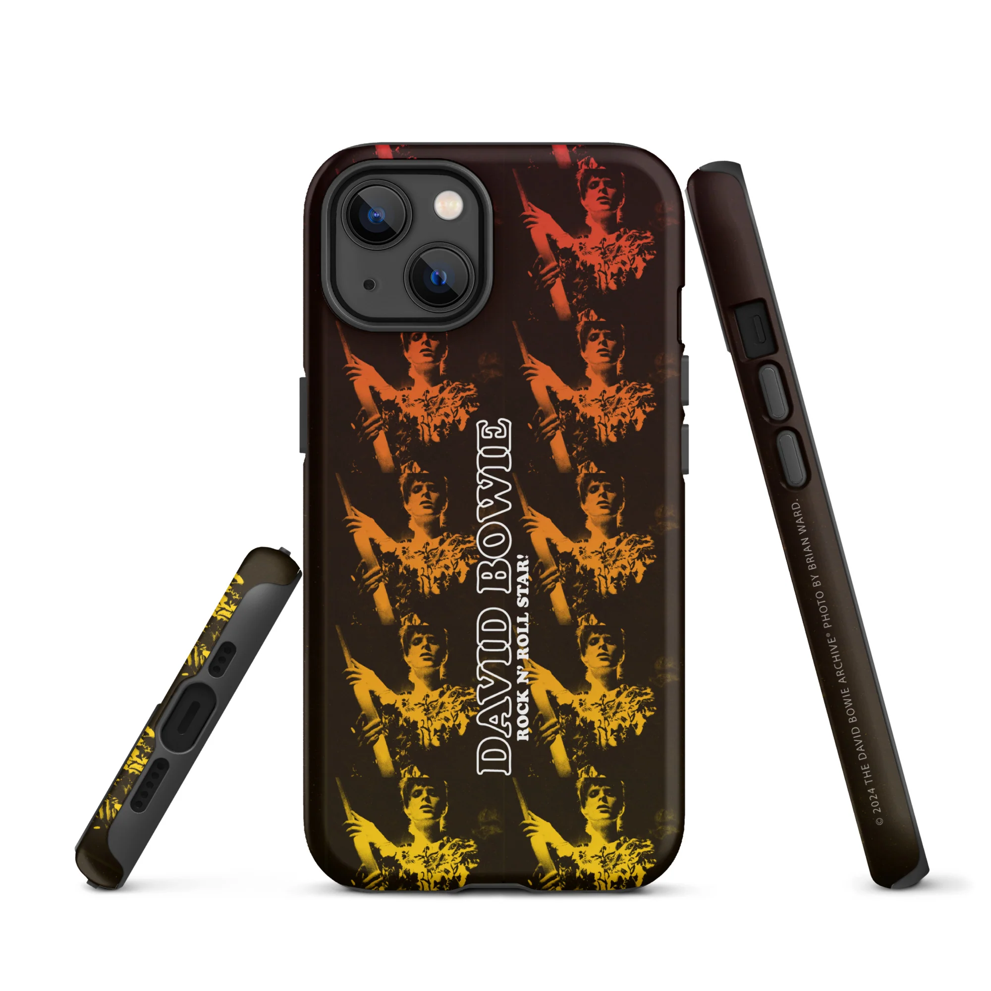 David Bowie Rock n' Roll Star Photo Gold iPhone® Case - Image 10