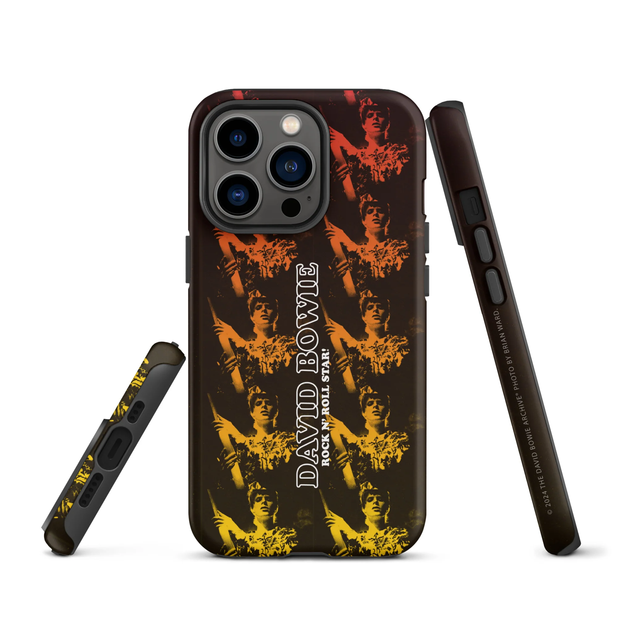 David Bowie Rock n' Roll Star Photo Gold iPhone® Case - Image 11