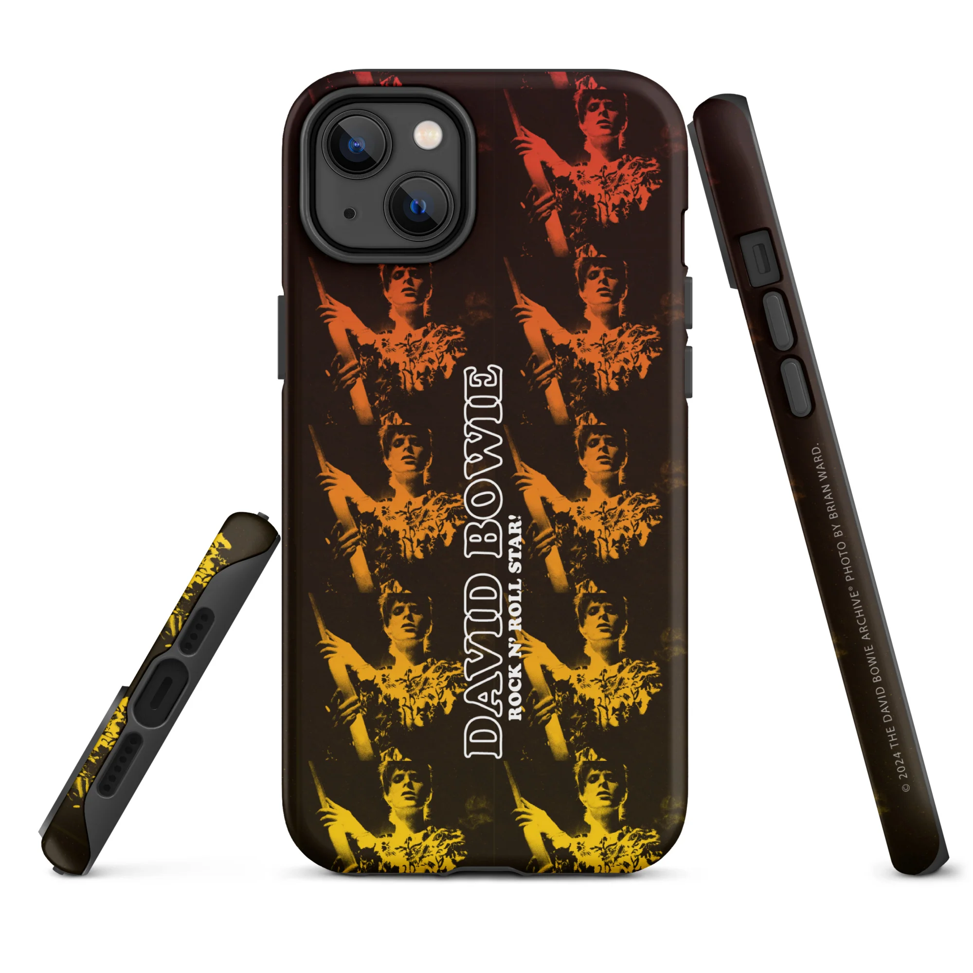 David Bowie Rock n' Roll Star Photo Gold iPhone® Case - Image 14
