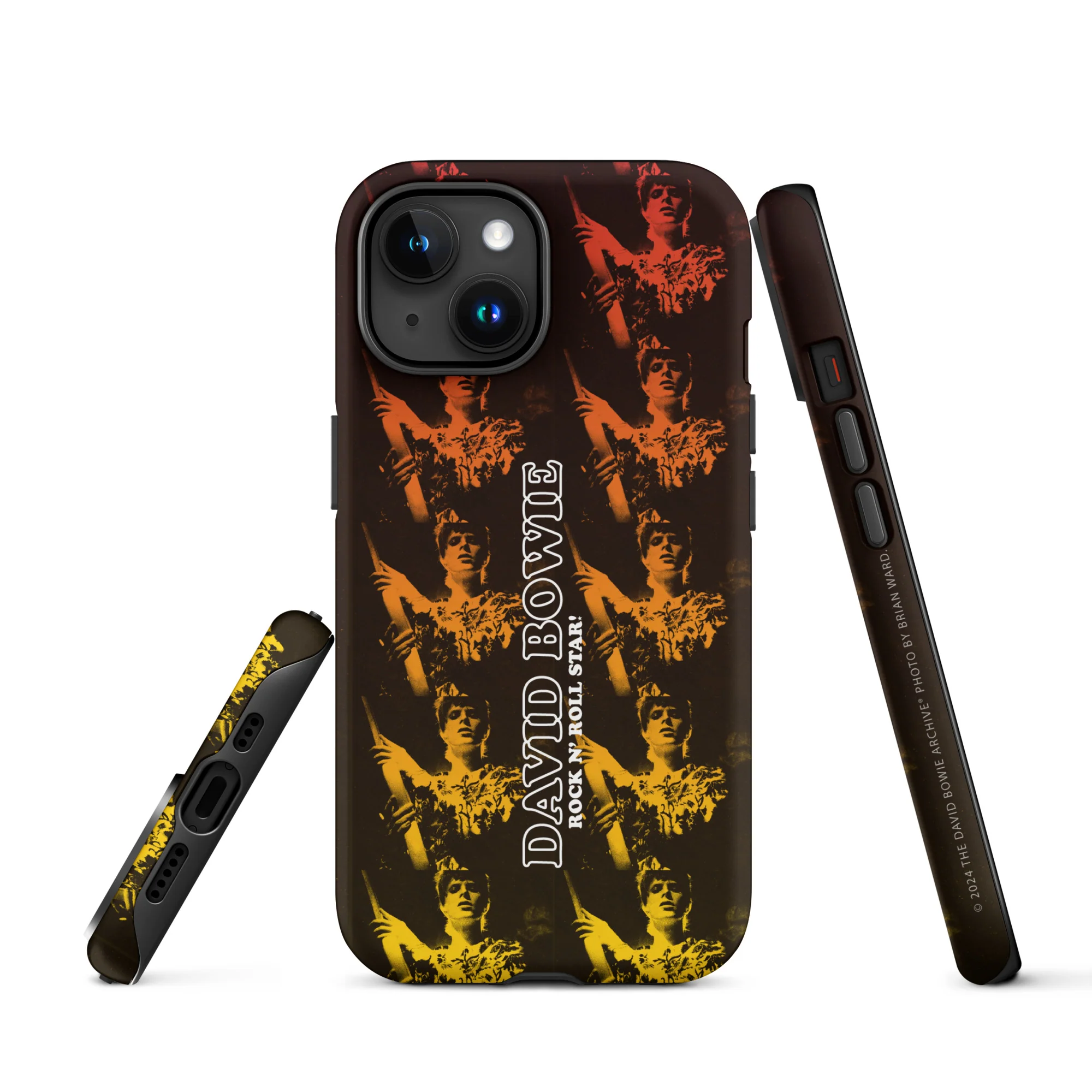 David Bowie Rock n' Roll Star Photo Gold iPhone® Case - Image 17