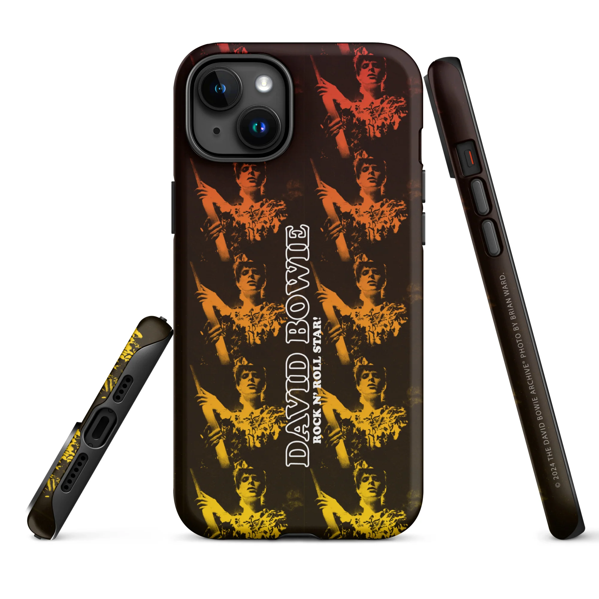 David Bowie Rock n' Roll Star Photo Gold iPhone® Case - Image 18