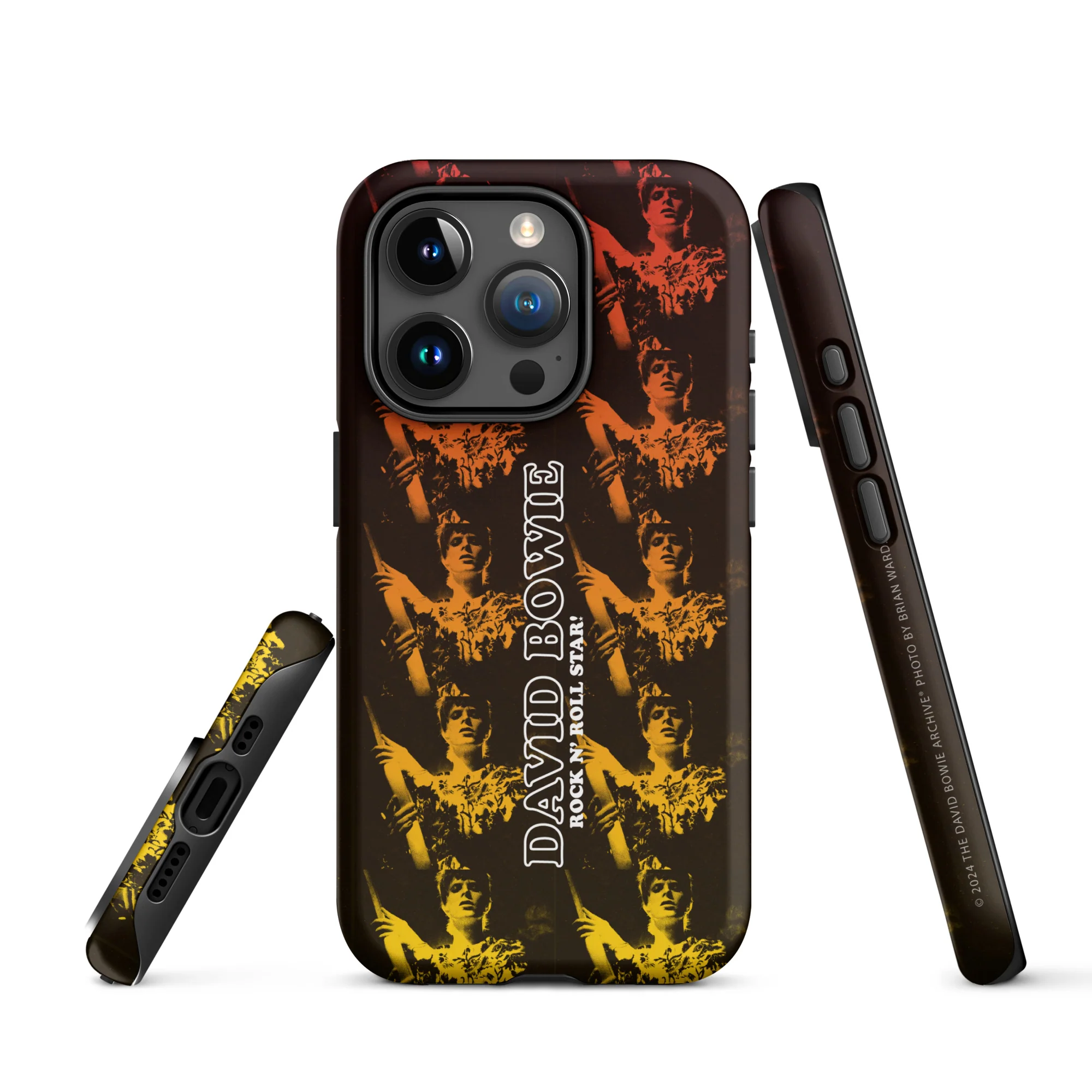 David Bowie Rock n' Roll Star Photo Gold iPhone® Case - Image 19