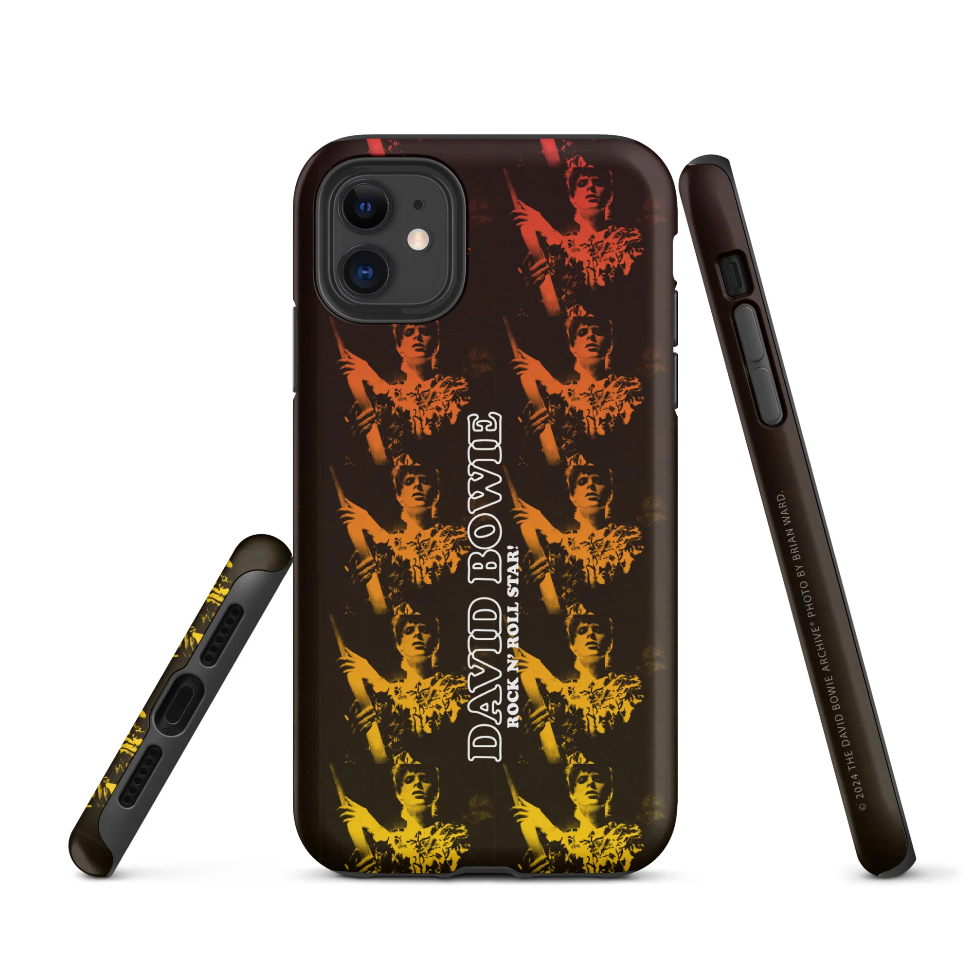 David Bowie Rock n' Roll Star Photo Gold iPhone® Case - Image 2