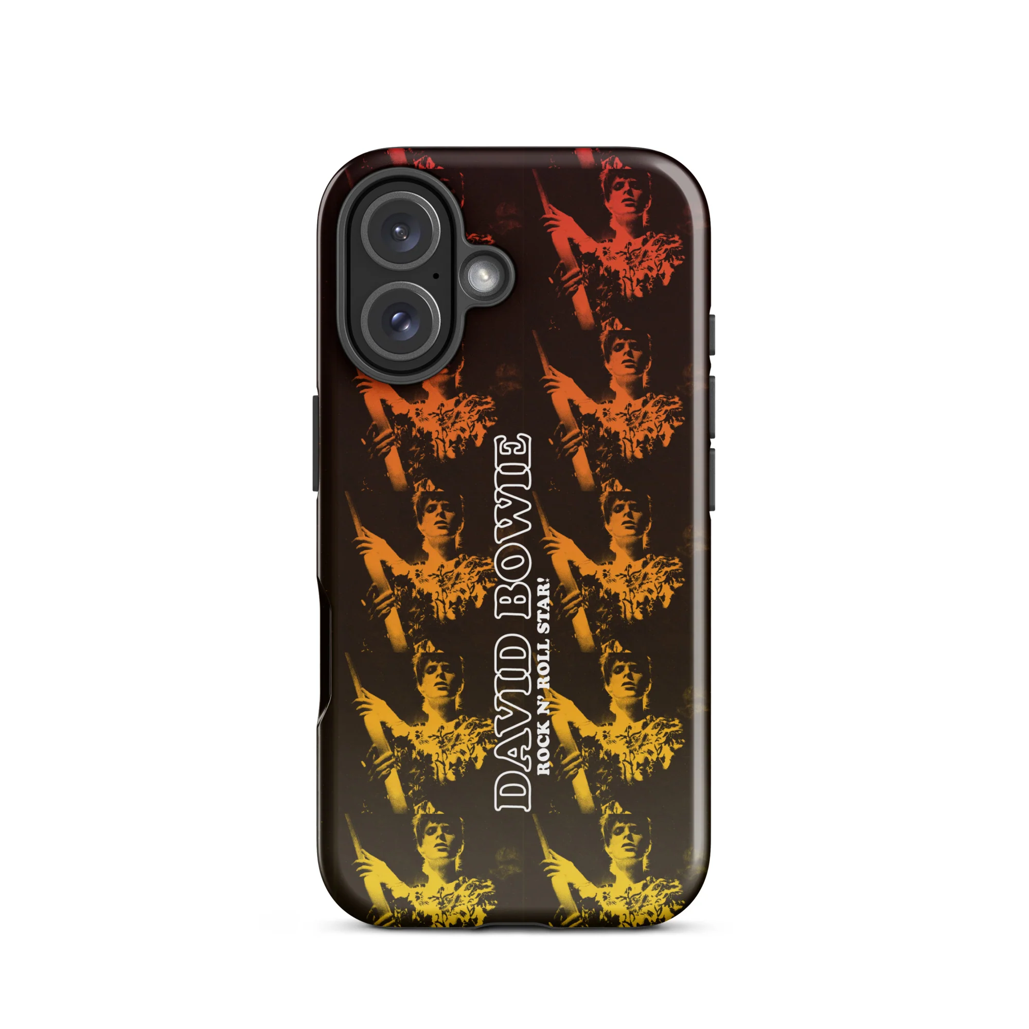 David Bowie Rock n' Roll Star Photo Gold iPhone® Case - Image 20