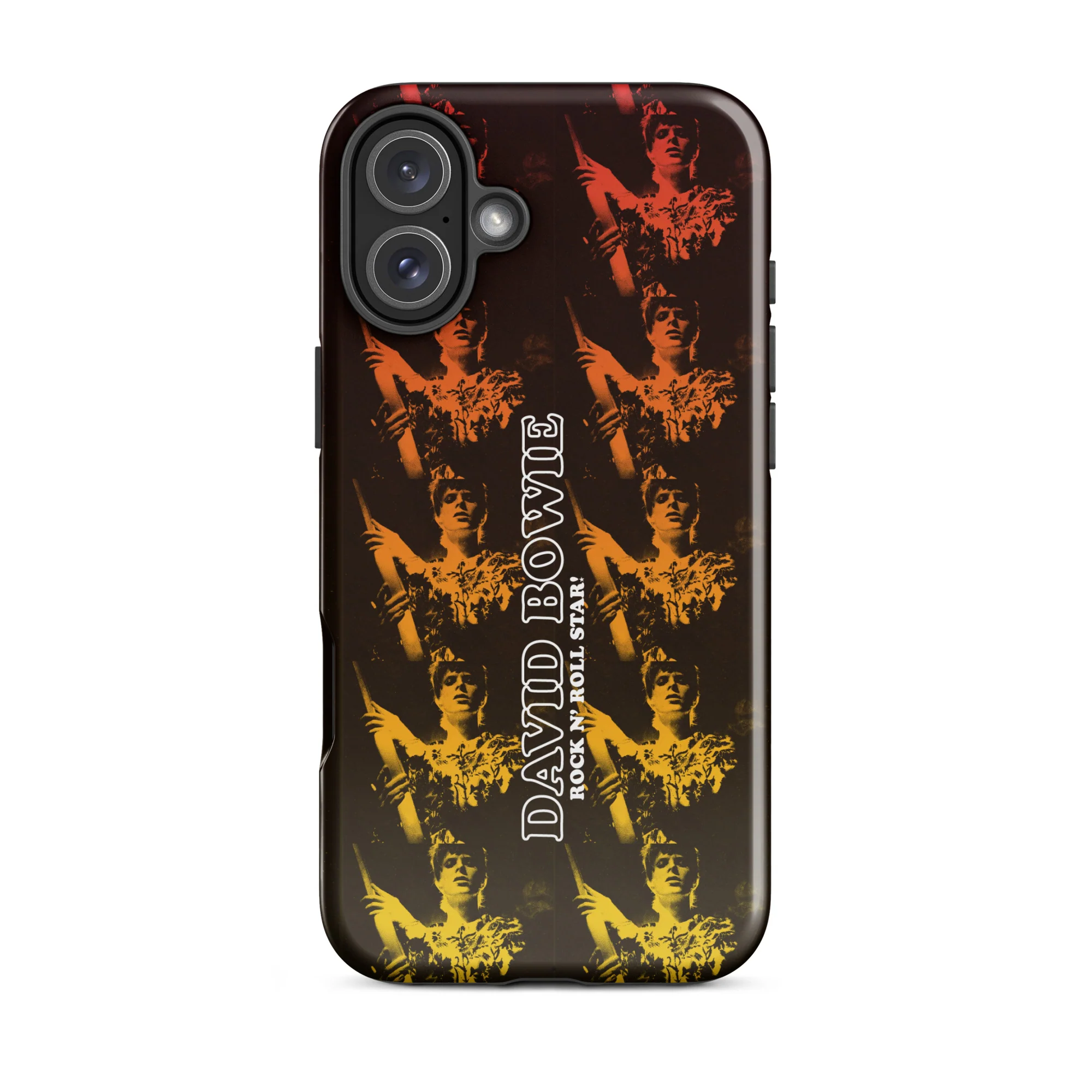 David Bowie Rock n' Roll Star Photo Gold iPhone® Case - Image 21