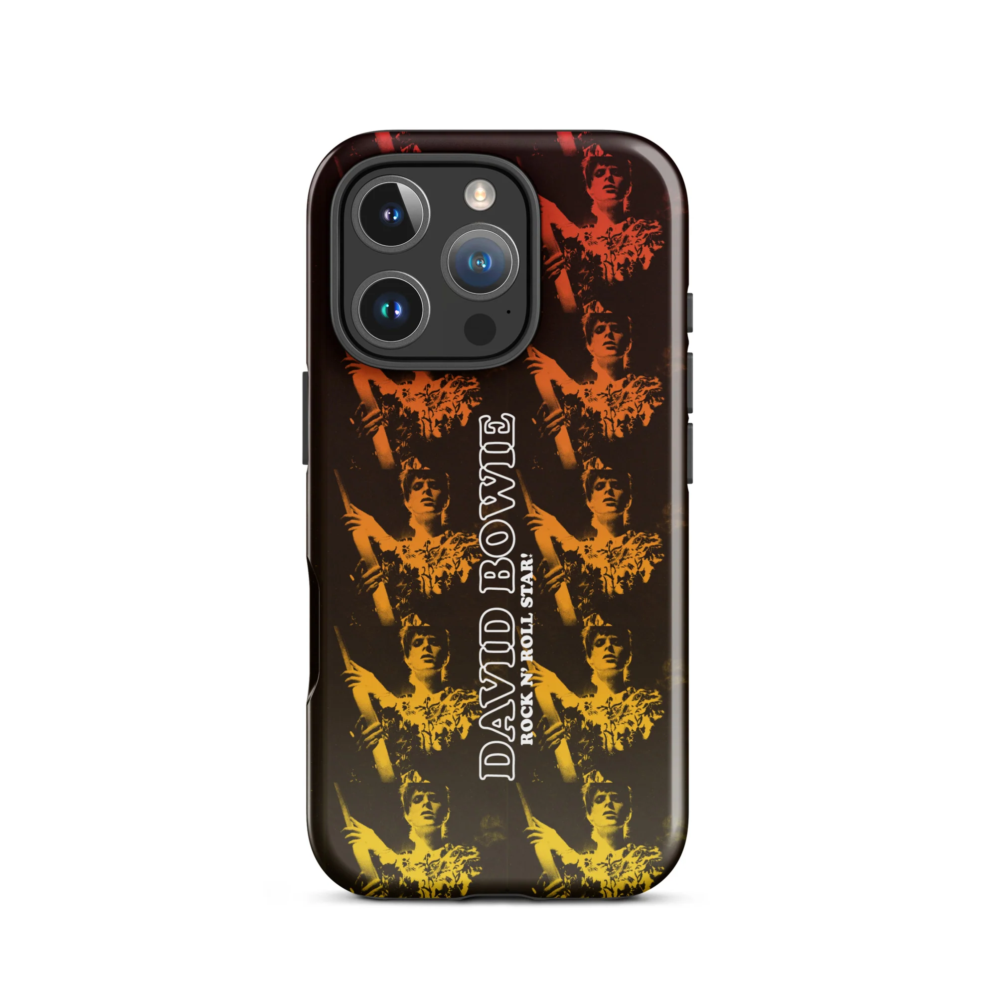 David Bowie Rock n' Roll Star Photo Gold iPhone® Case - Image 22