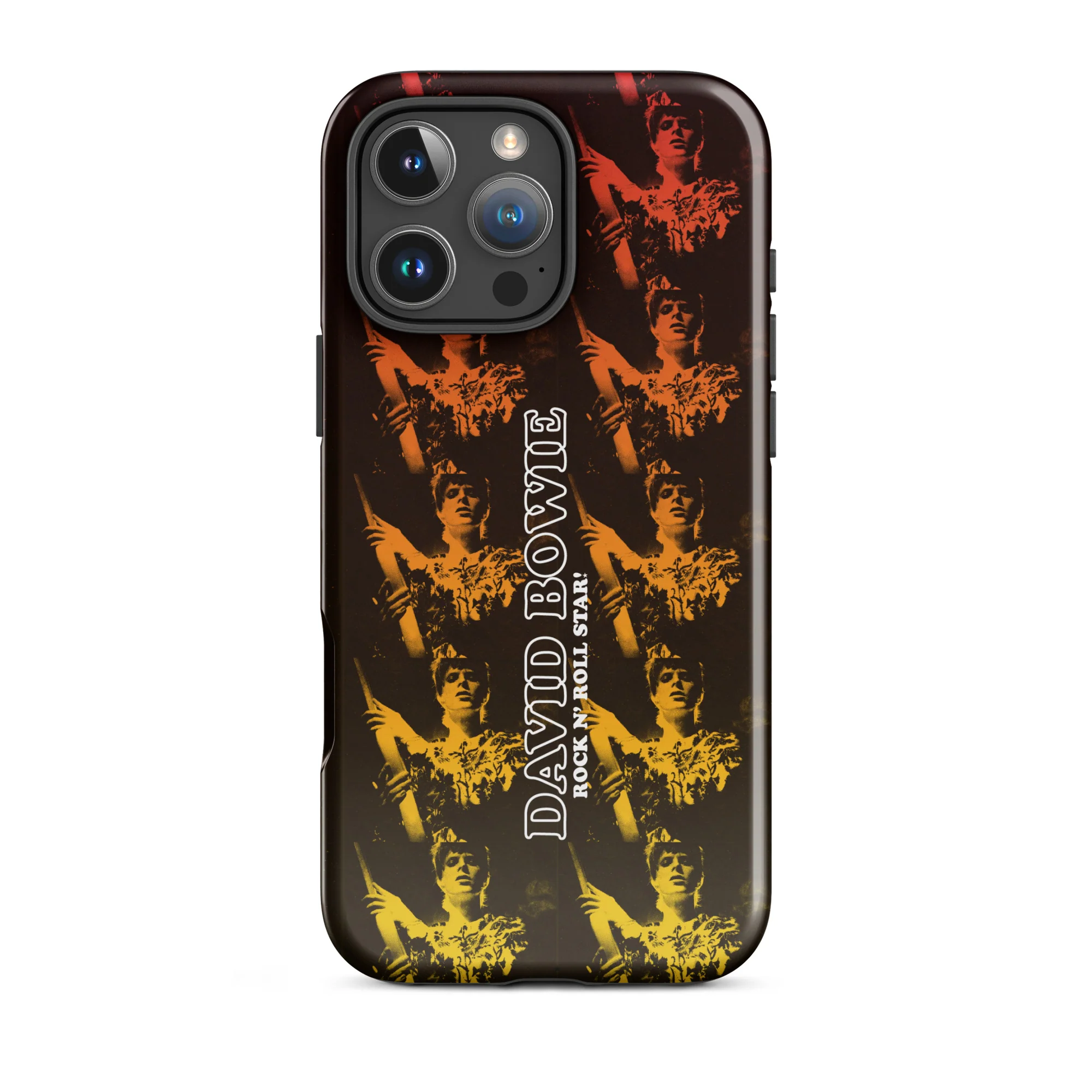David Bowie Rock n' Roll Star Photo Gold iPhone® Case - Image 23