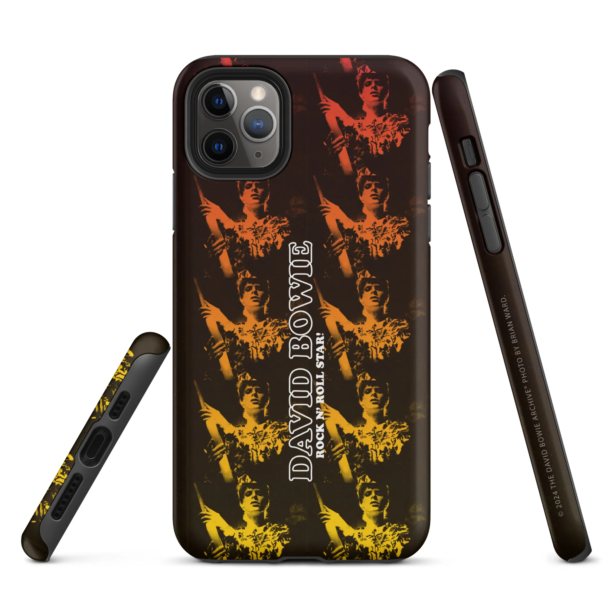 David Bowie Rock n' Roll Star Photo Gold iPhone® Case - Image 4
