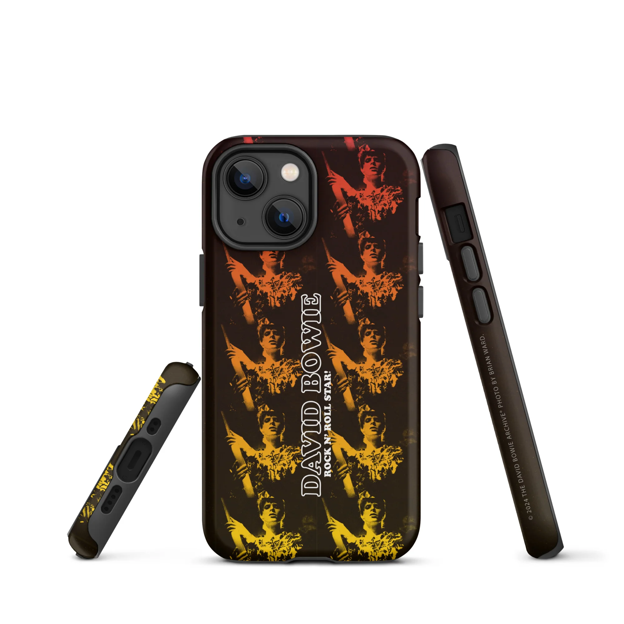 David Bowie Rock n' Roll Star Photo Gold iPhone® Case - Image 9