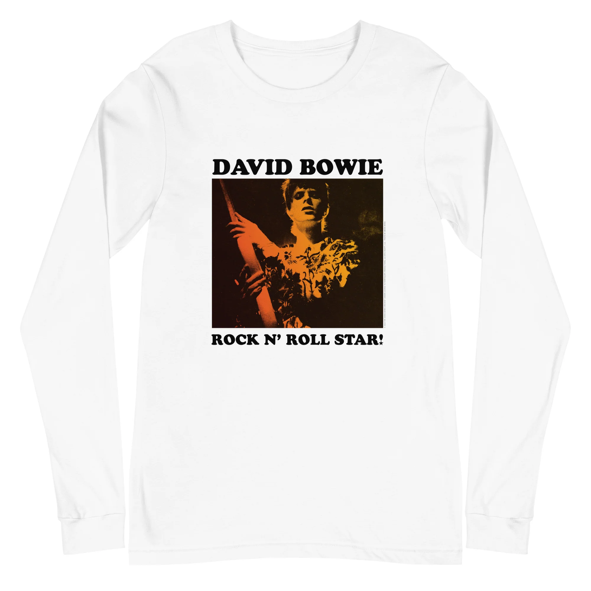 David Bowie Rock n' Roll Star Photo Gold Long Sleeve T-Shirt