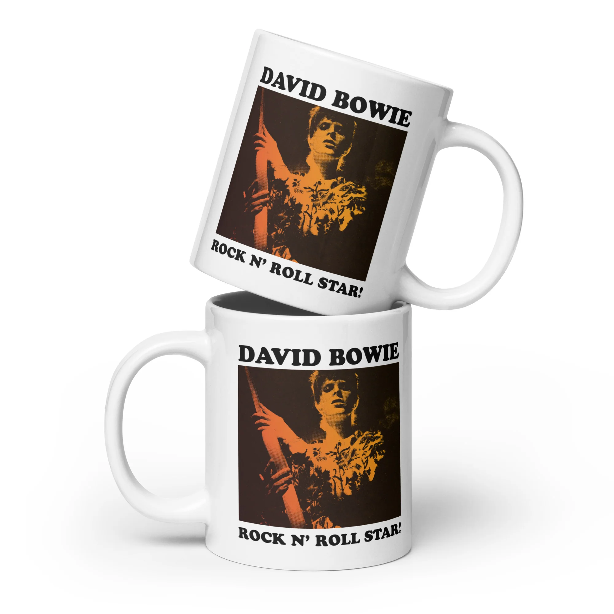 David Bowie Rock n' Roll Star Photo Gold Mug - Image 4