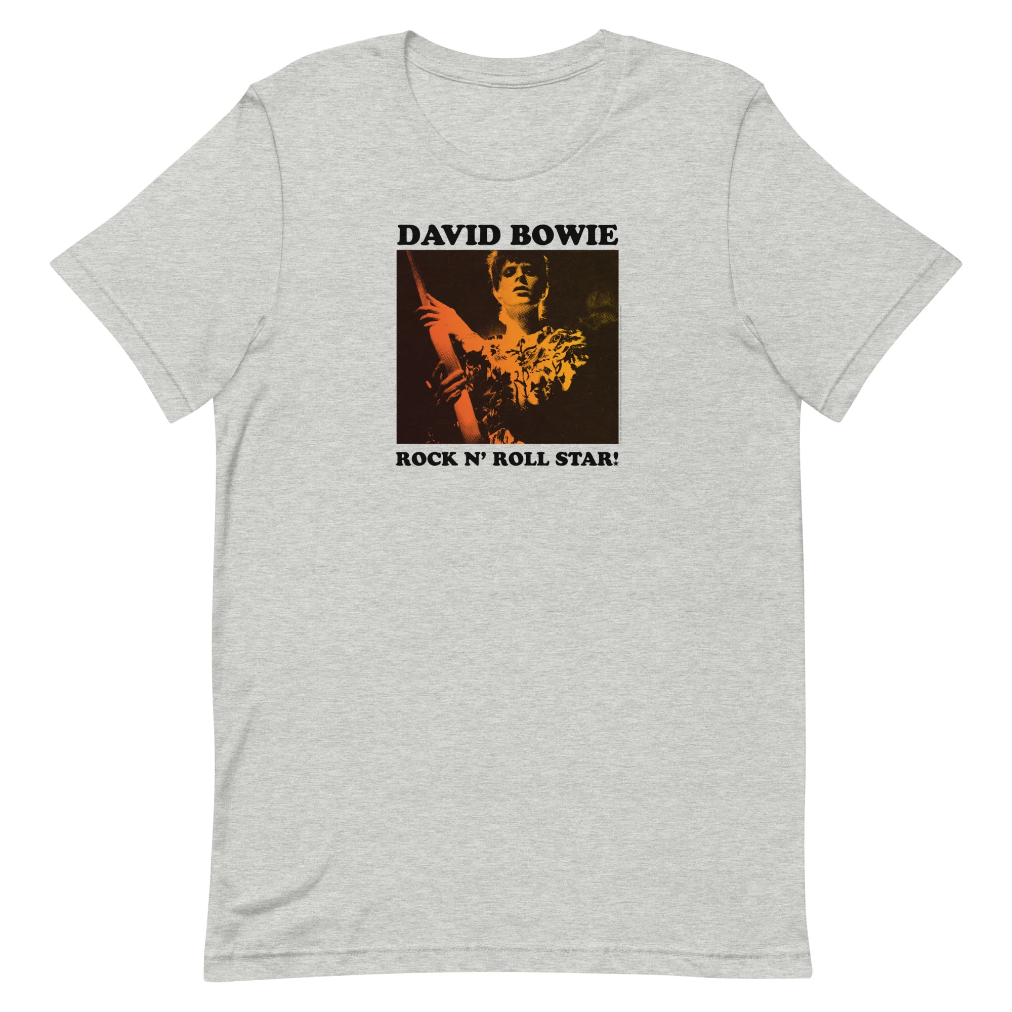 David Bowie Rock n' Roll Star Photo Gold T-Shirt - Image 2