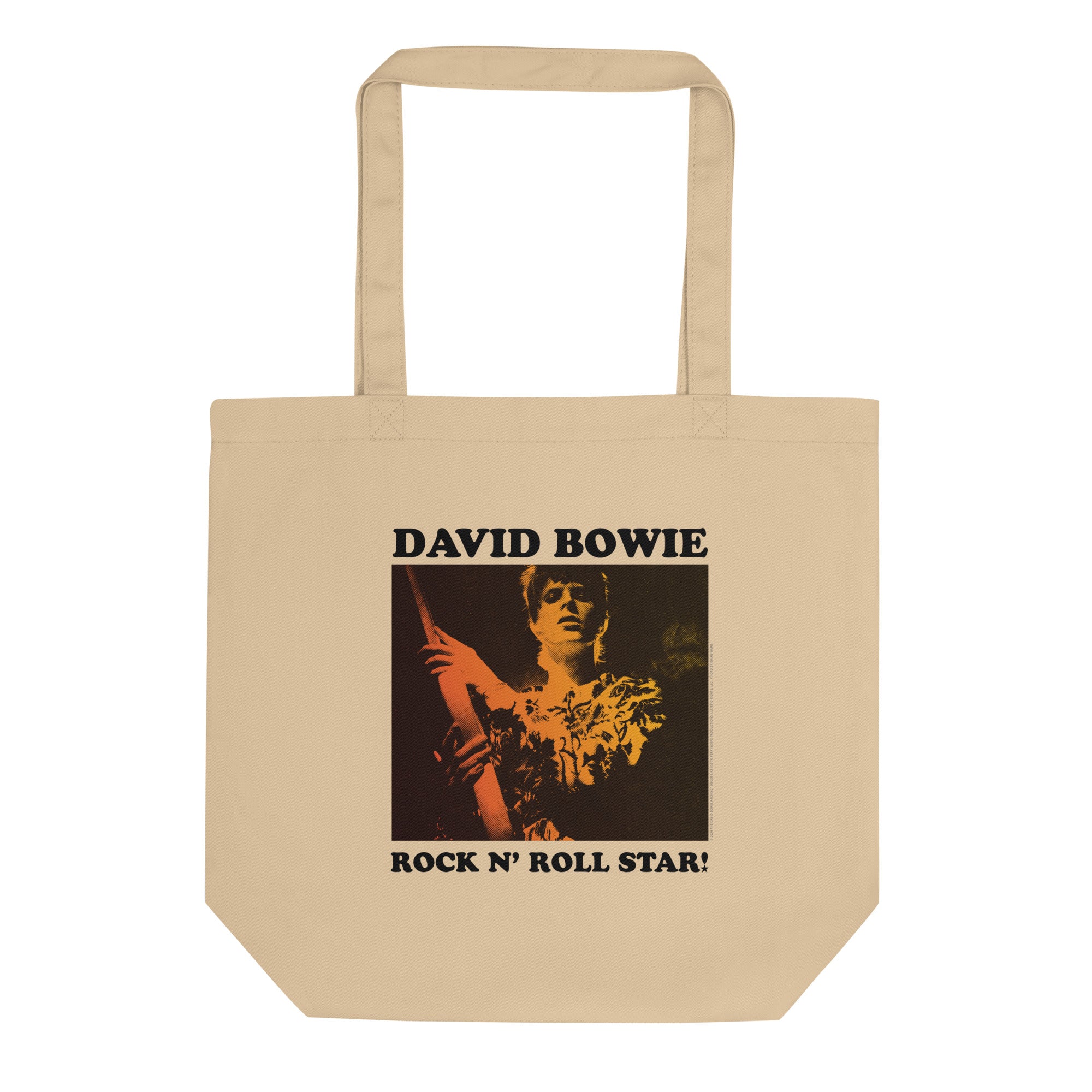 David Bowie Rock n' Roll Star Photo Gold Tote Bag
