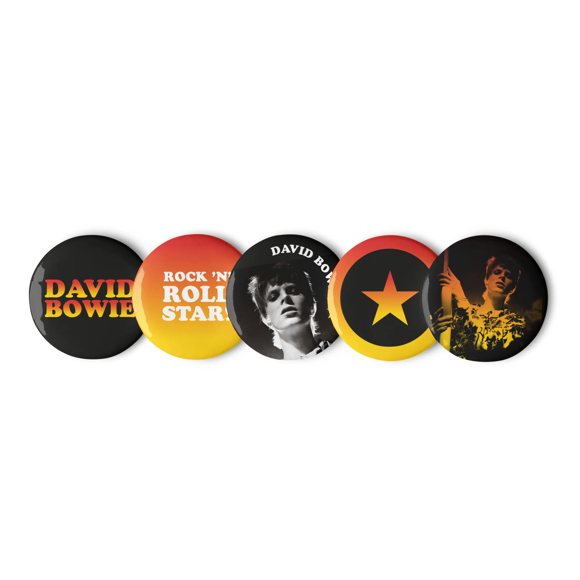 David Bowie Rock n' Roll Star Pin Set - Image 2