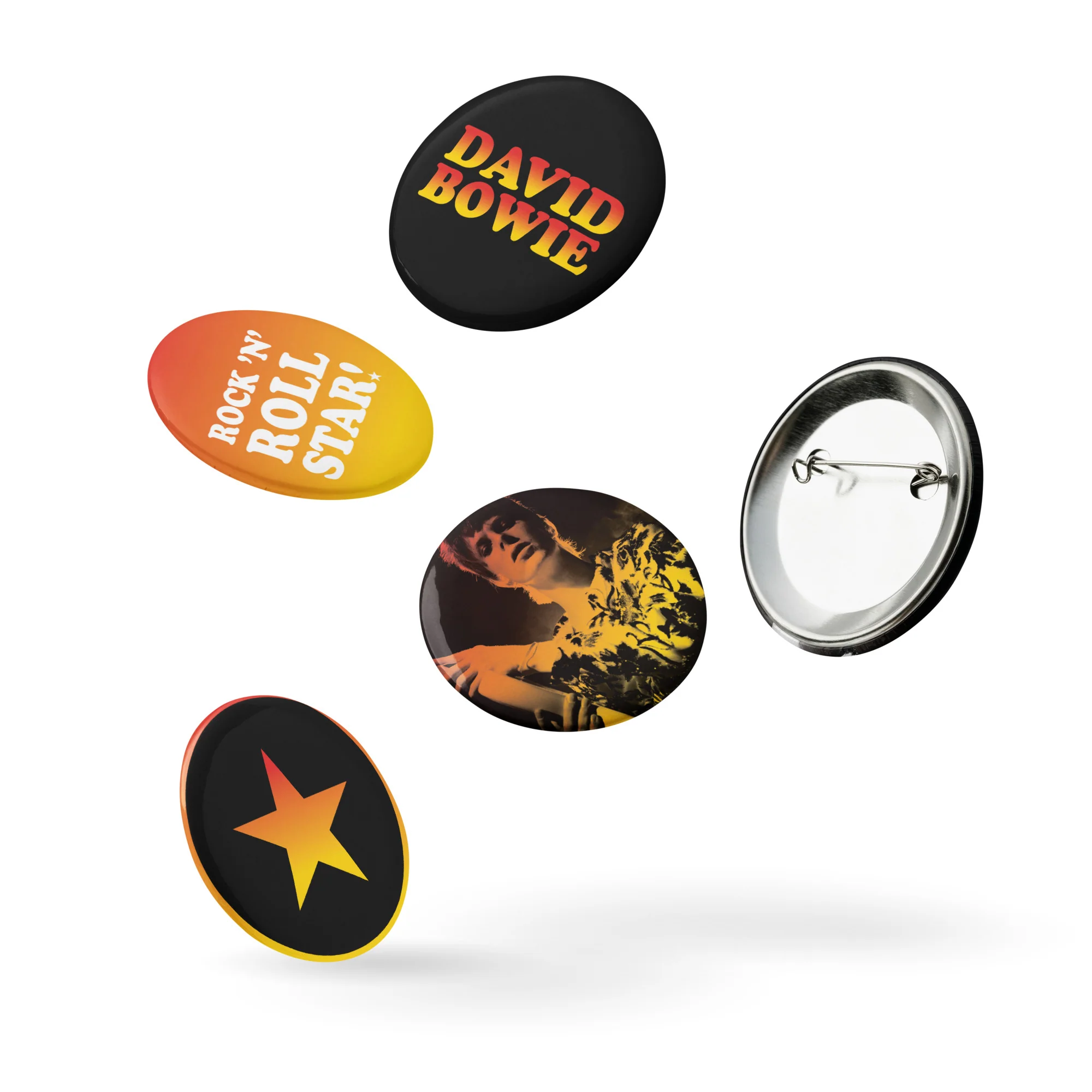 David Bowie Rock n' Roll Star Pin Set - Image 3