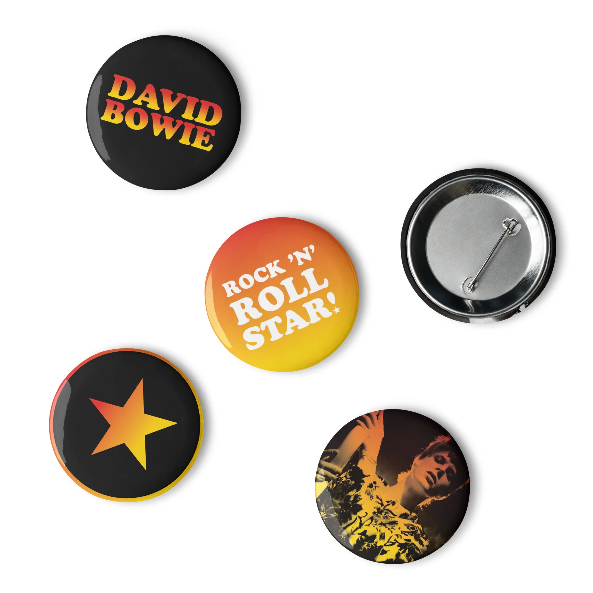 David Bowie Rock n' Roll Star Pin Set - Image 5