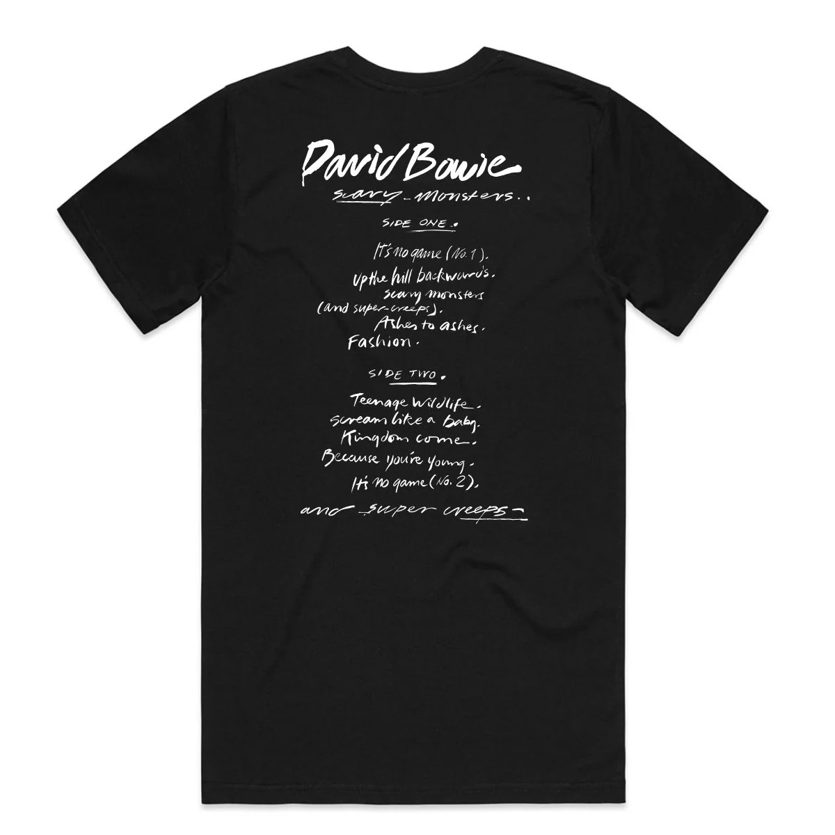 David Bowie Scary Monsters 40th Anniversary Black T-Shirt - Image 2