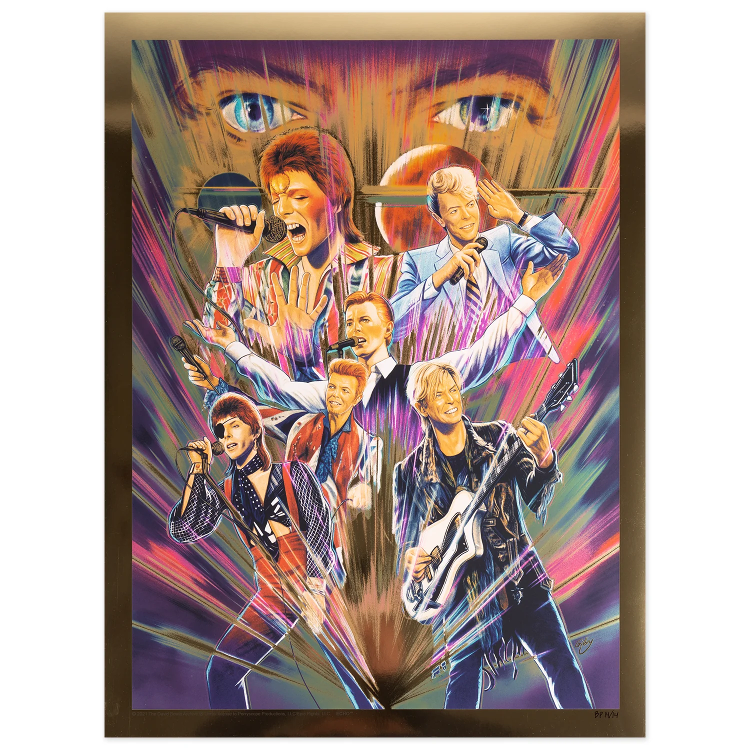 David Bowie The Sound of Light Poster - Gold
