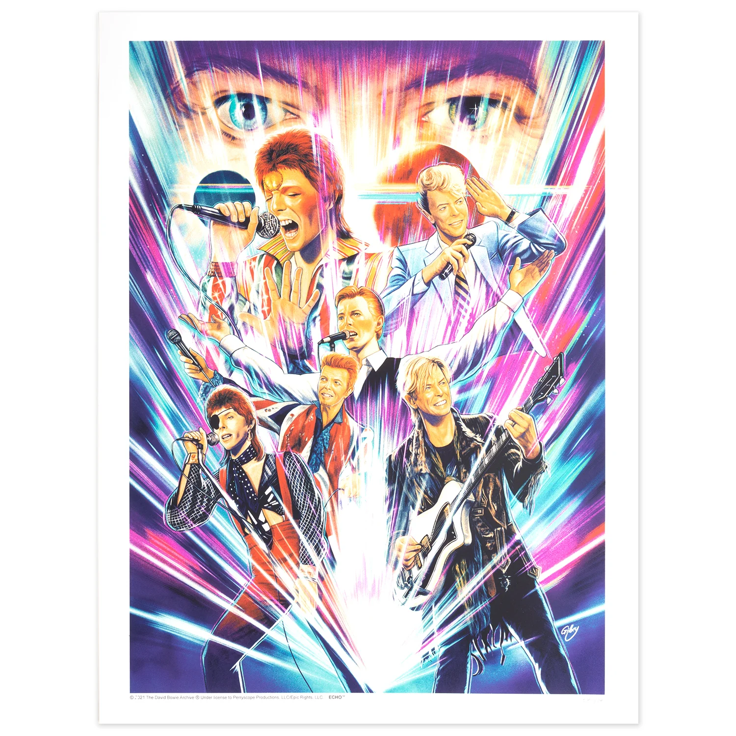 David Bowie The Sound of Light Poster - White