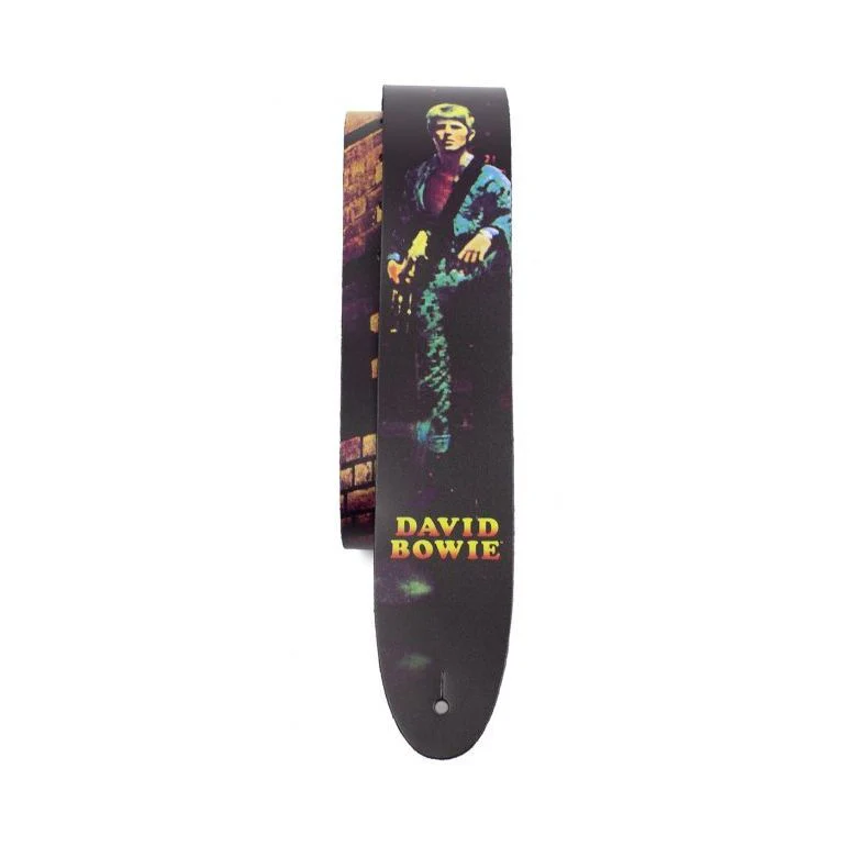 David Bowie Ziggy Stardust Printed Leather Guitar Strap