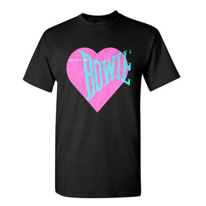 Love Bowie Pink Heart T-shirt